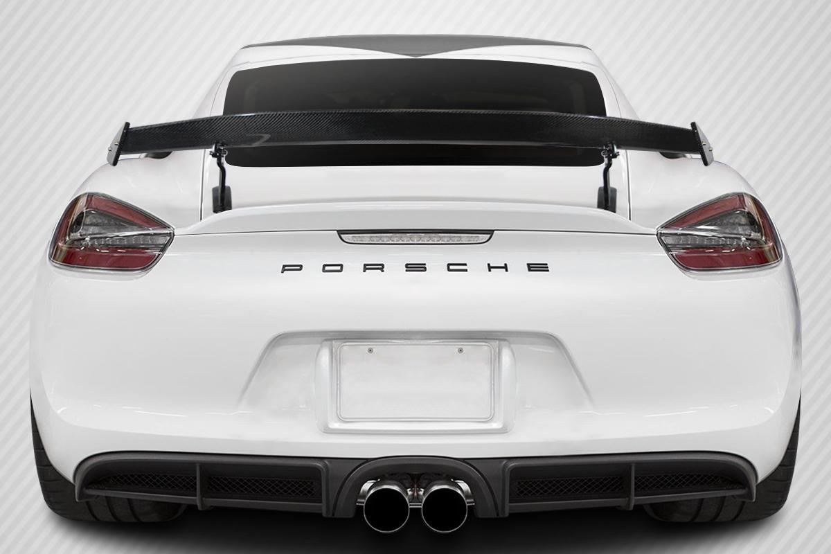 2014-2023 Porsche Cayman Carbon Creations GT4 Look Carbon Fiber Rear Wing - Image 1