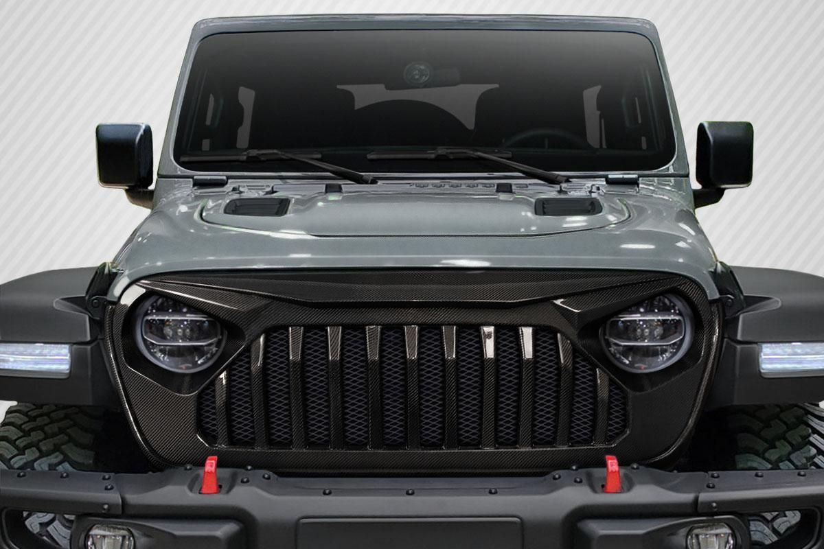 2018-2025 Jeep Wrangler Carbon Creations Predator Carbon Fiber Grille - Image 1