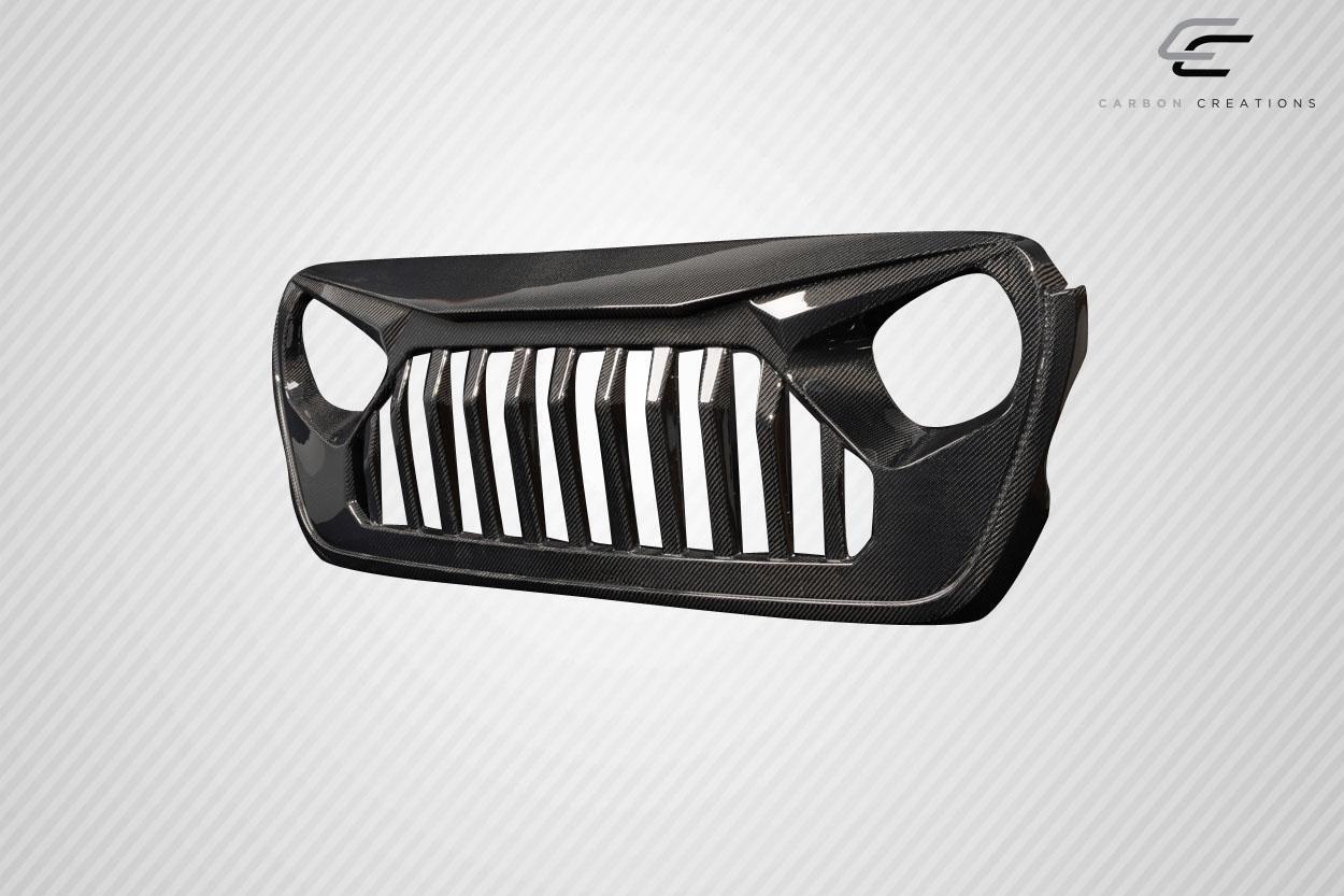 2018-2025 Jeep Wrangler Carbon Creations Predator Carbon Fiber Grille - Image 3