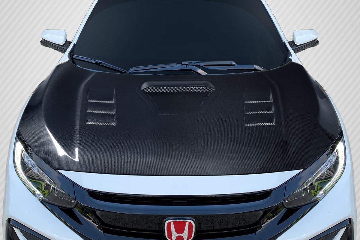 2016-2021 Honda Civic Carbon Creations TS 1 Carbon Fiber Hood - Image 1