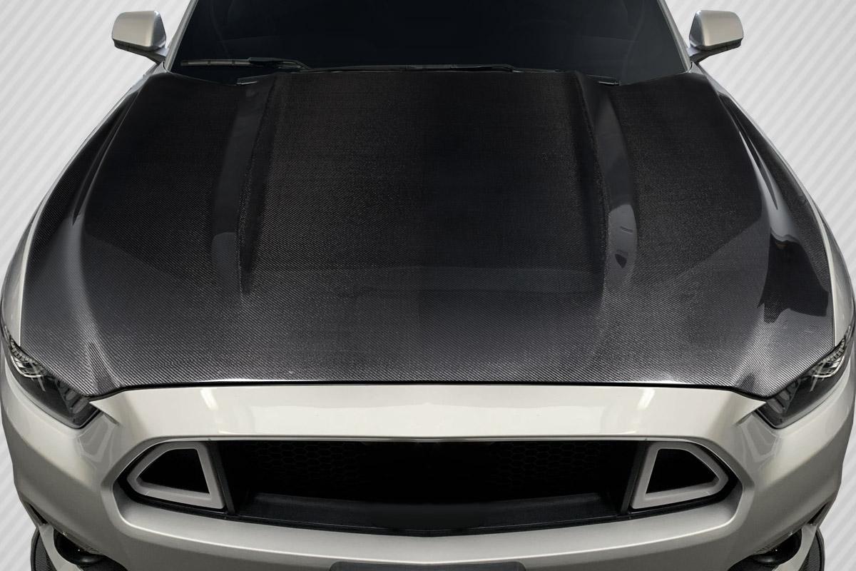 2015-2017 Ford Mustang Carbon Creations OEM Look Carbon Fiber Hood - Image 1