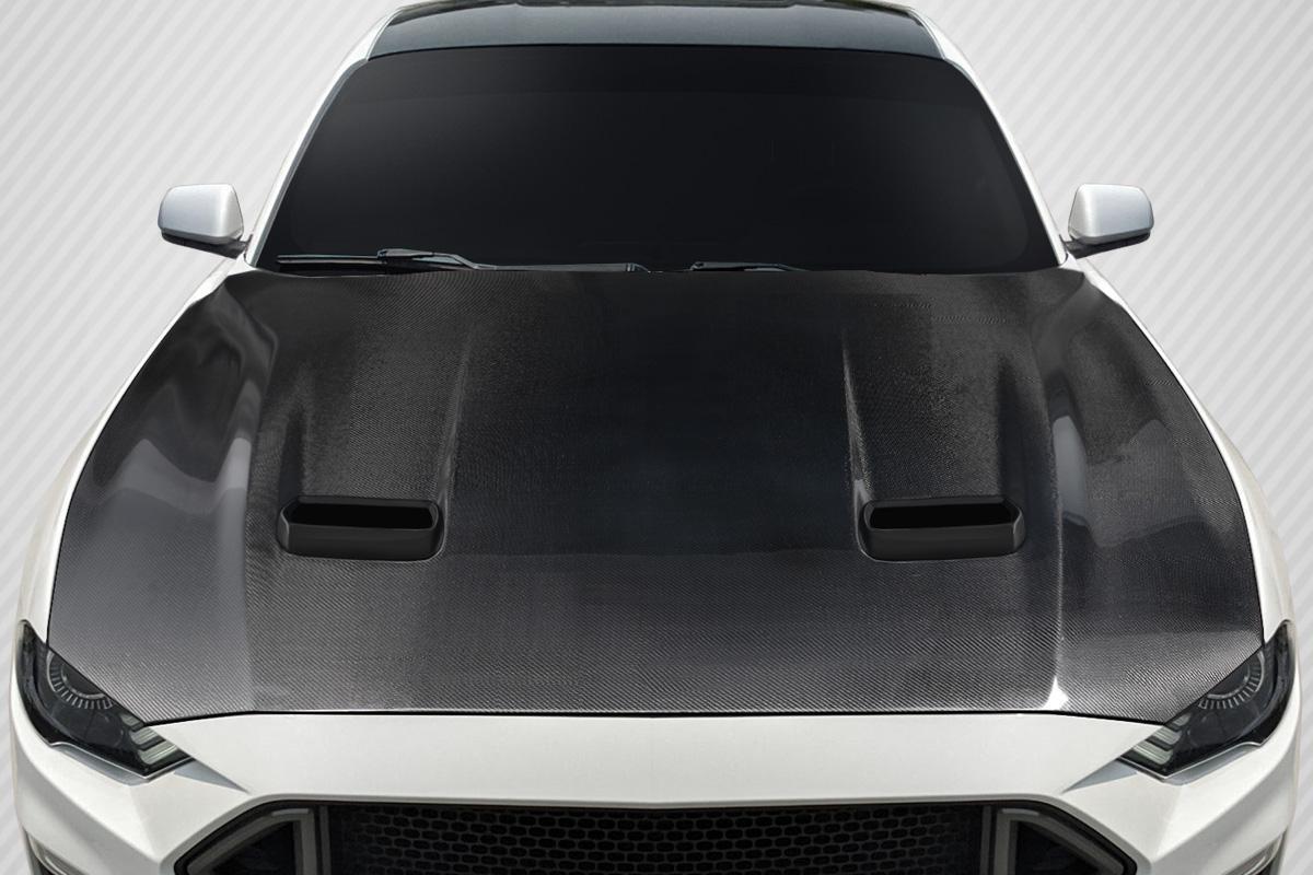 2018-2023 Ford Mustang Carbon Creations OEM Look Carbon Fiber Hood - Image 1