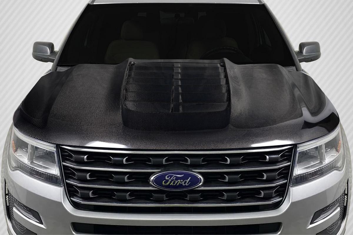2016-2019 Ford Explorer Carbon Creations GT500 Carbon Fiber Hood - Image 1