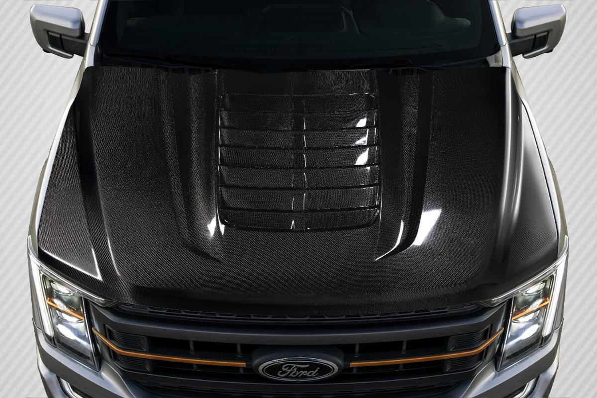 2017-2022 Ford Super Duty Carbon Creations GT500 V2 Carbon Fiber Hood - Image 1