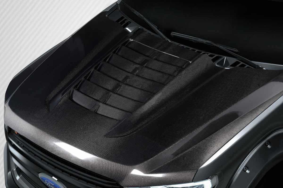 2017-2022 Ford Super Duty Carbon Creations GT500 V2 Carbon Fiber Hood - Image 2