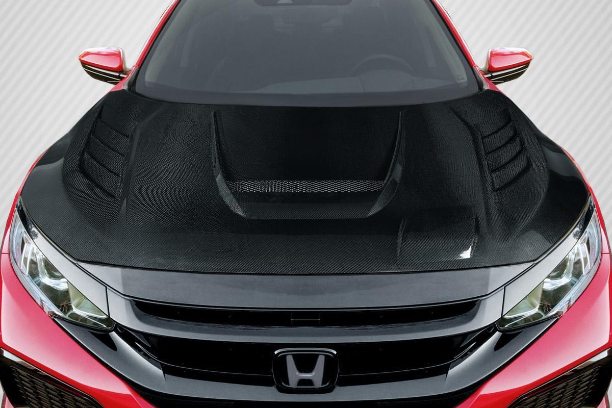 2016-2021 Honda Civic Carbon Creations Time Attack Carbon Fiber Hood - Image 1