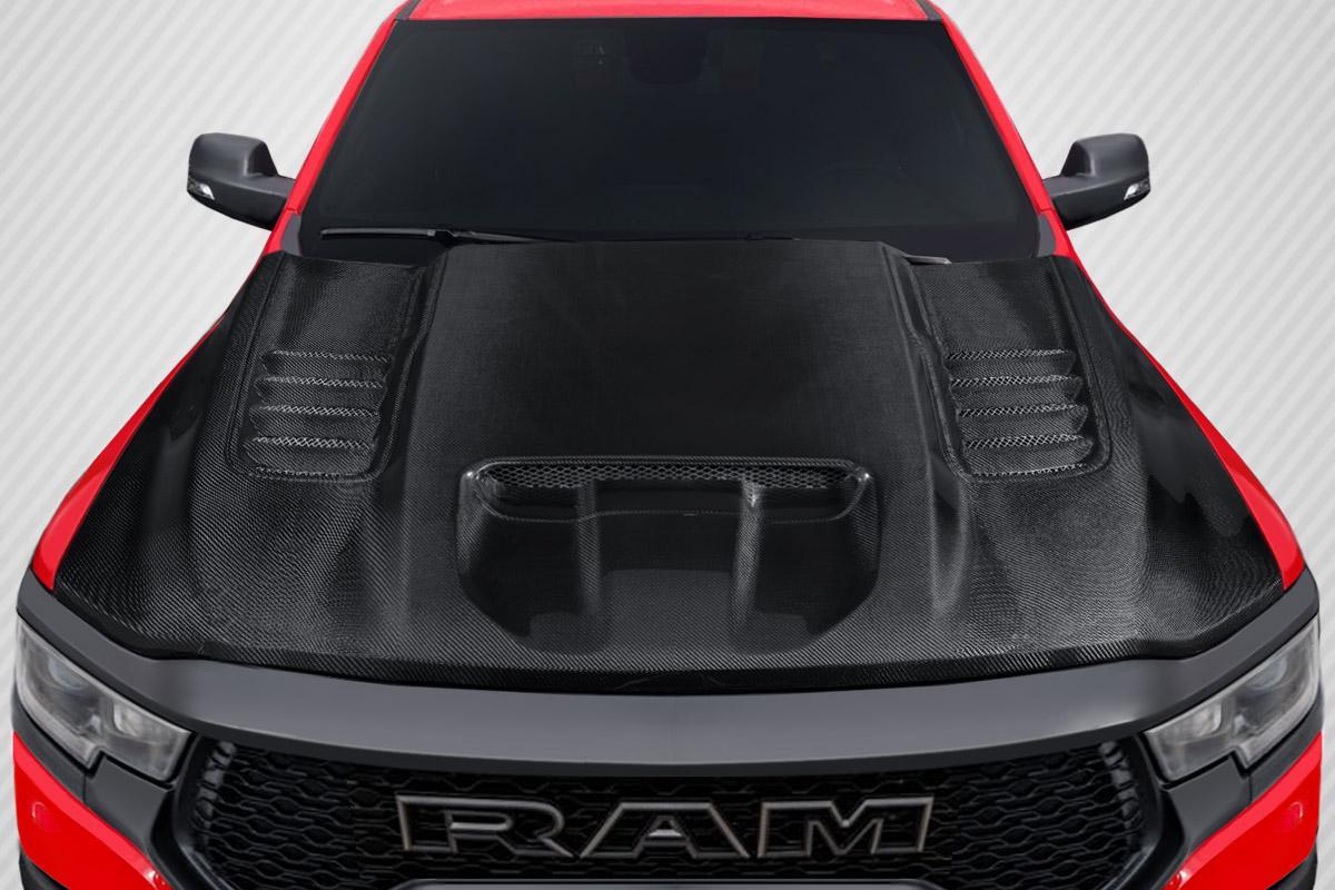 2021-2024 Dodge Ram Carbon Creations OEM Look Carbon Fiber Hood - Image 1