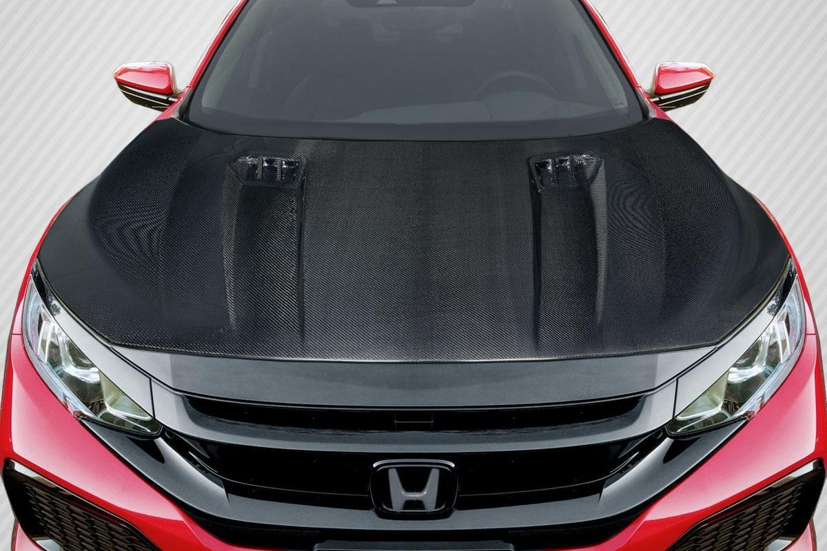 2016-2021 Honda Civic Carbon Creations Broman Carbon Fiber Hood - Image 1
