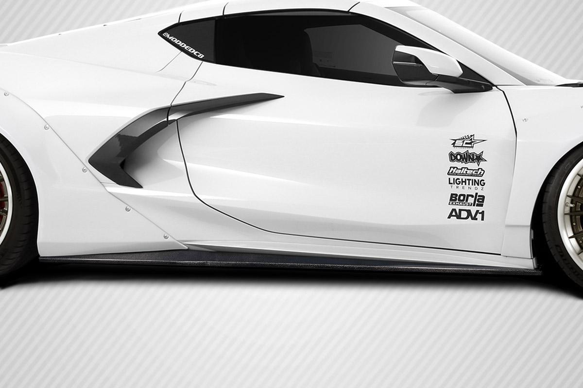 2020-2025 Chevrolet Corvette Carbon Creations Gran Veloce Carbon Fiber Side Skirts - Image 1