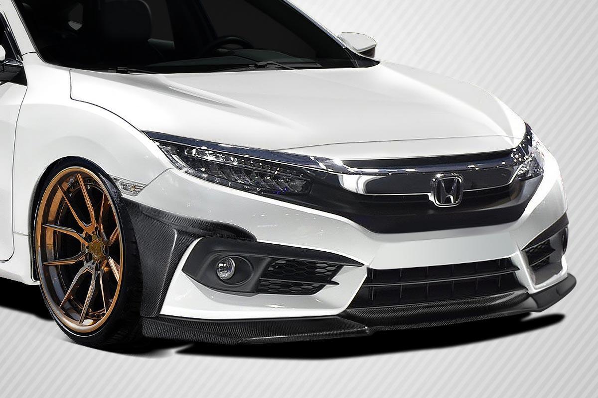 2016-2018 Honda Civic Carbon Creations Yoka Carbon Fiber Front Lip - Image 2