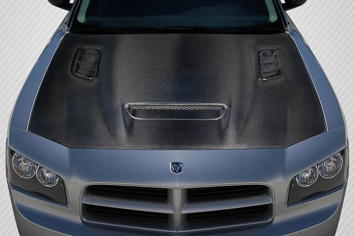 2006-2010 Dodge Charger Carbon Creations Hellcat Redeye Look Carbon Fiber Hood - Image 1