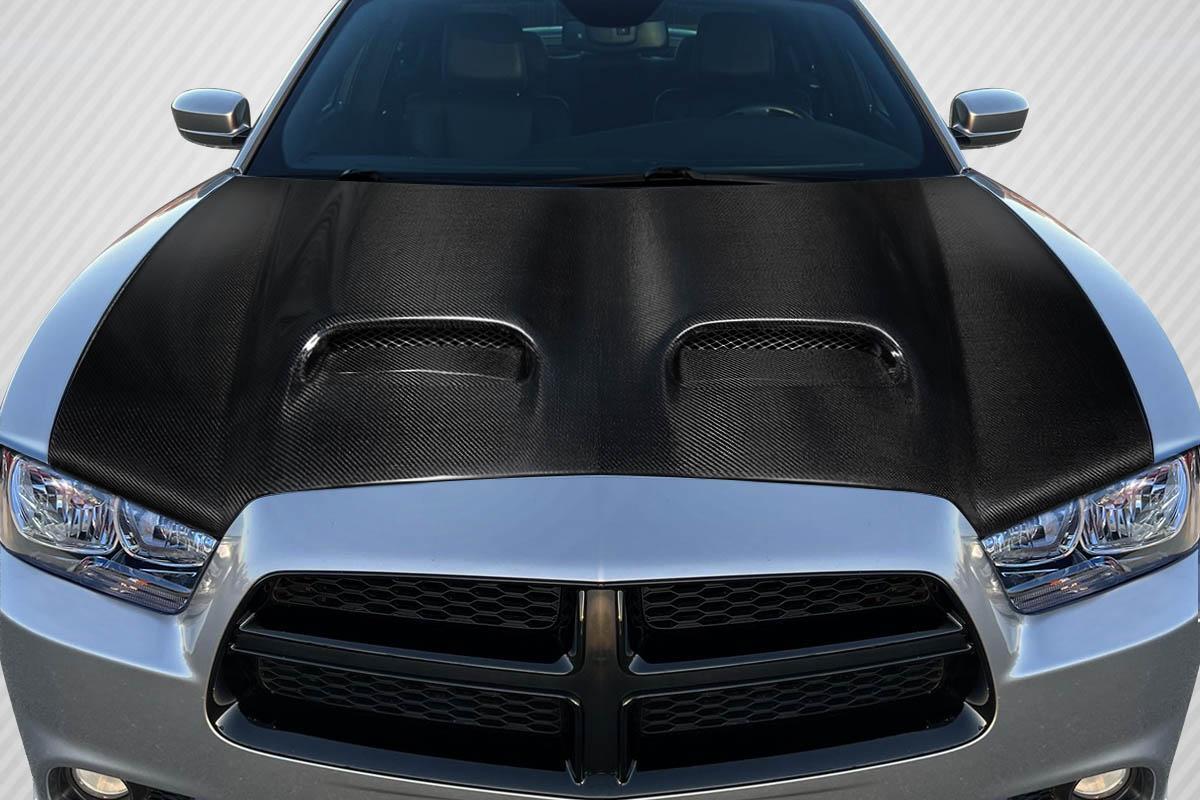 2011-2014 Dodge Charger Carbon Creations Redeye Look Carbon Fiber Hood - Image 1