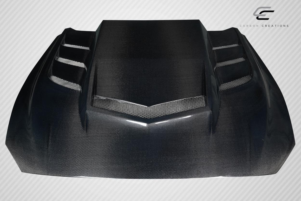 2018-2023 Ford Mustang Carbon Creations Interceptor Carbon Fiber Hood - Image 2