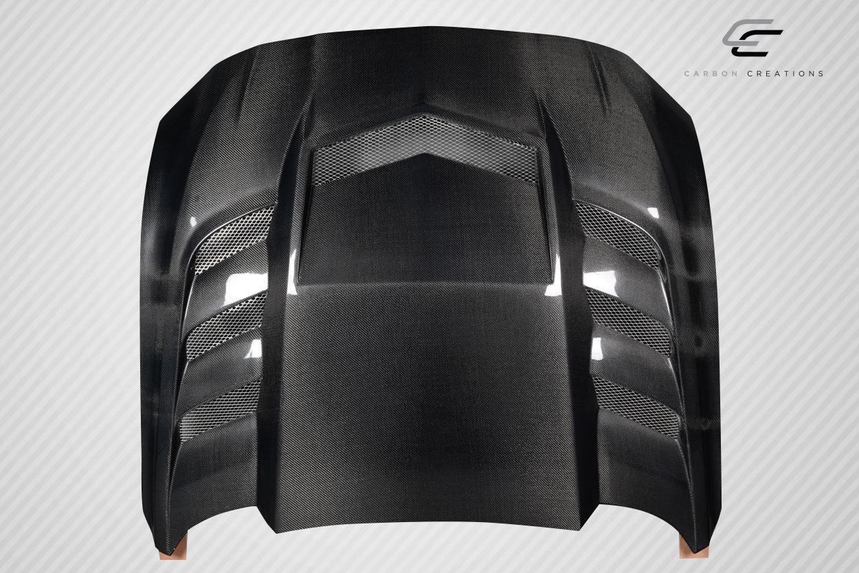 2018-2023 Ford Mustang Carbon Creations Interceptor Carbon Fiber Hood - Image 5