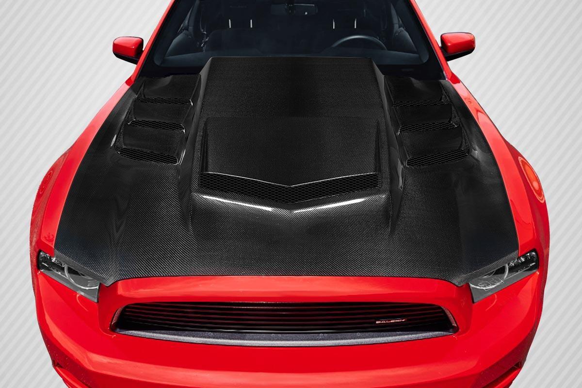 2013-2014 Ford Mustang Carbon Creations Interceptor Carbon Fiber Hood - Image 1