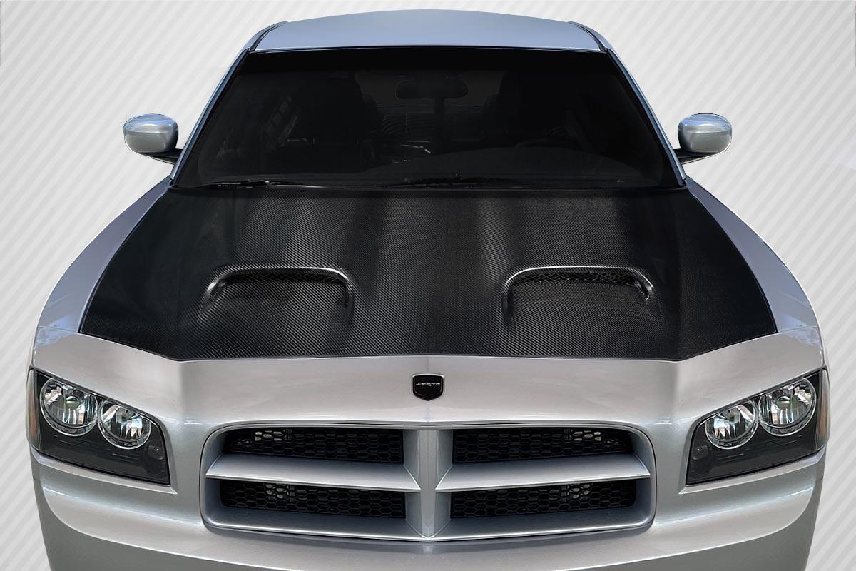 2006-2010 Dodge Charger Carbon Creations Hellcat v2 Carbon Fiber Hood - Image 1