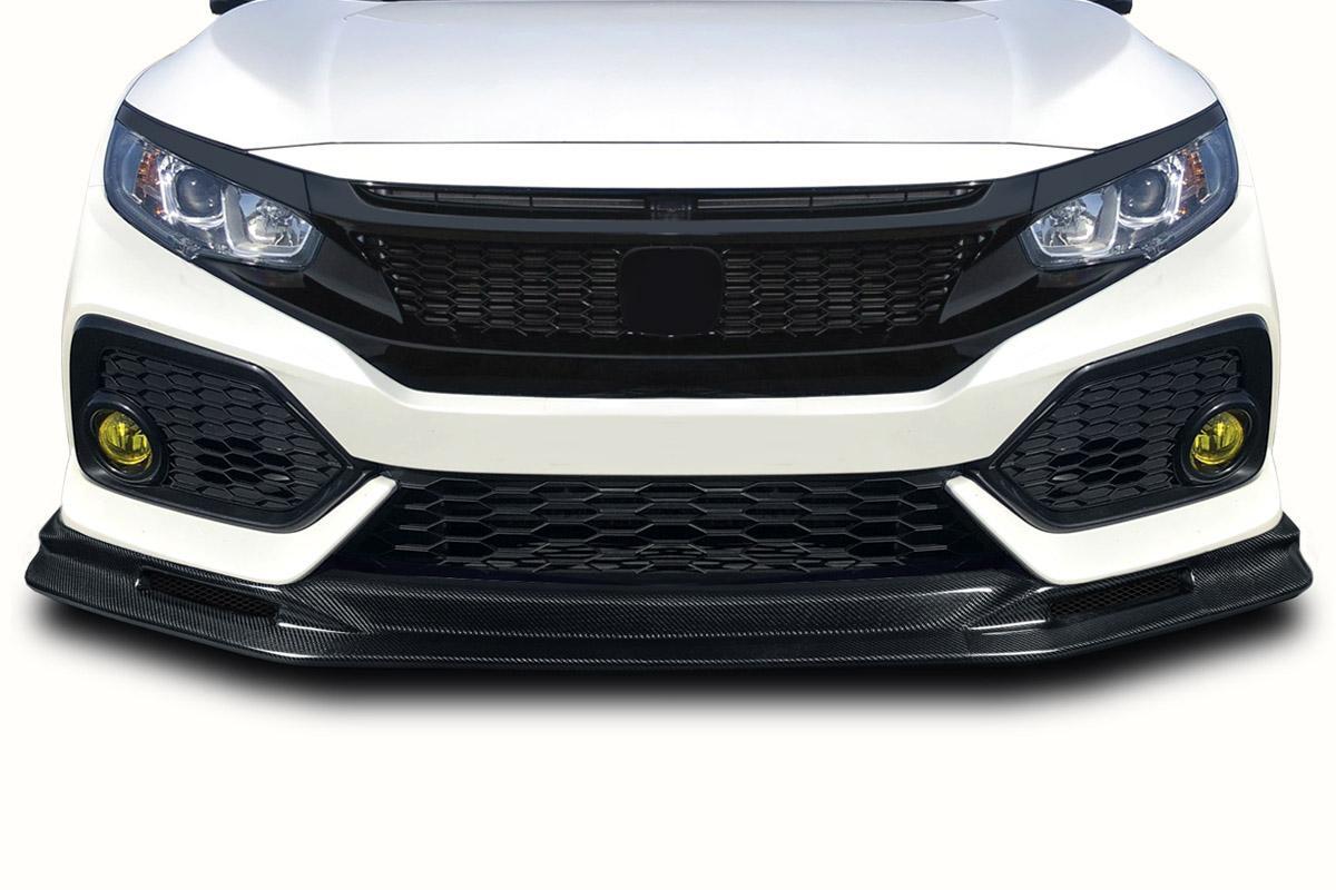2017-2021 Honda Civic Carbon Creations Parvin Carbon Fiber Front Lip - Image 1