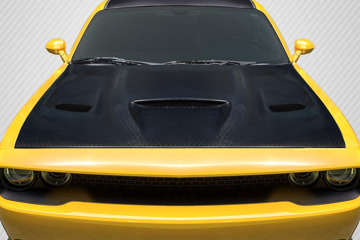2008-2023 Dodge Challenger Carbon Creations Hellcat Carbon Fiber Hood - Image 1