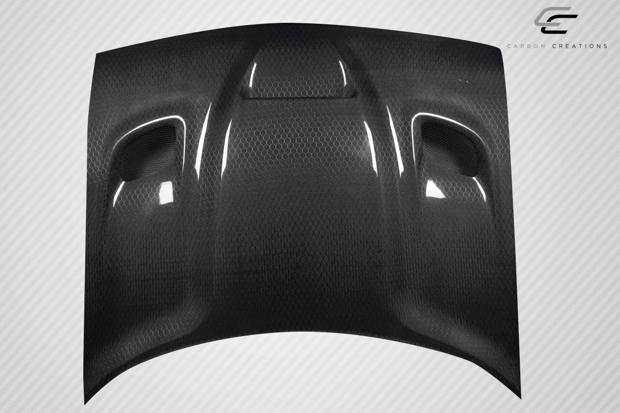 2008-2023 Dodge Challenger Carbon Creations Hellcat Carbon Fiber Hood - Image 5