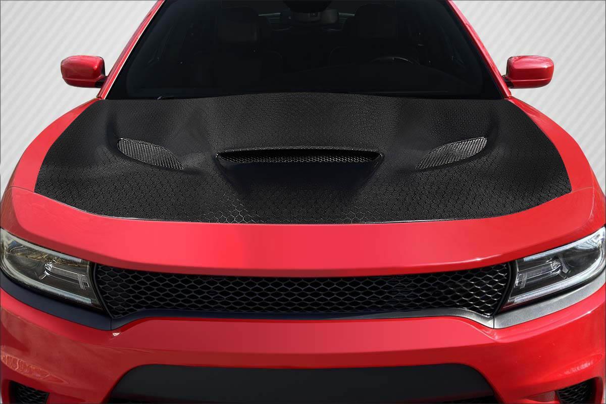 2015-2023 Dodge Charger Carbon Creations Hellcat Carbon Fiber Hood - Image 1