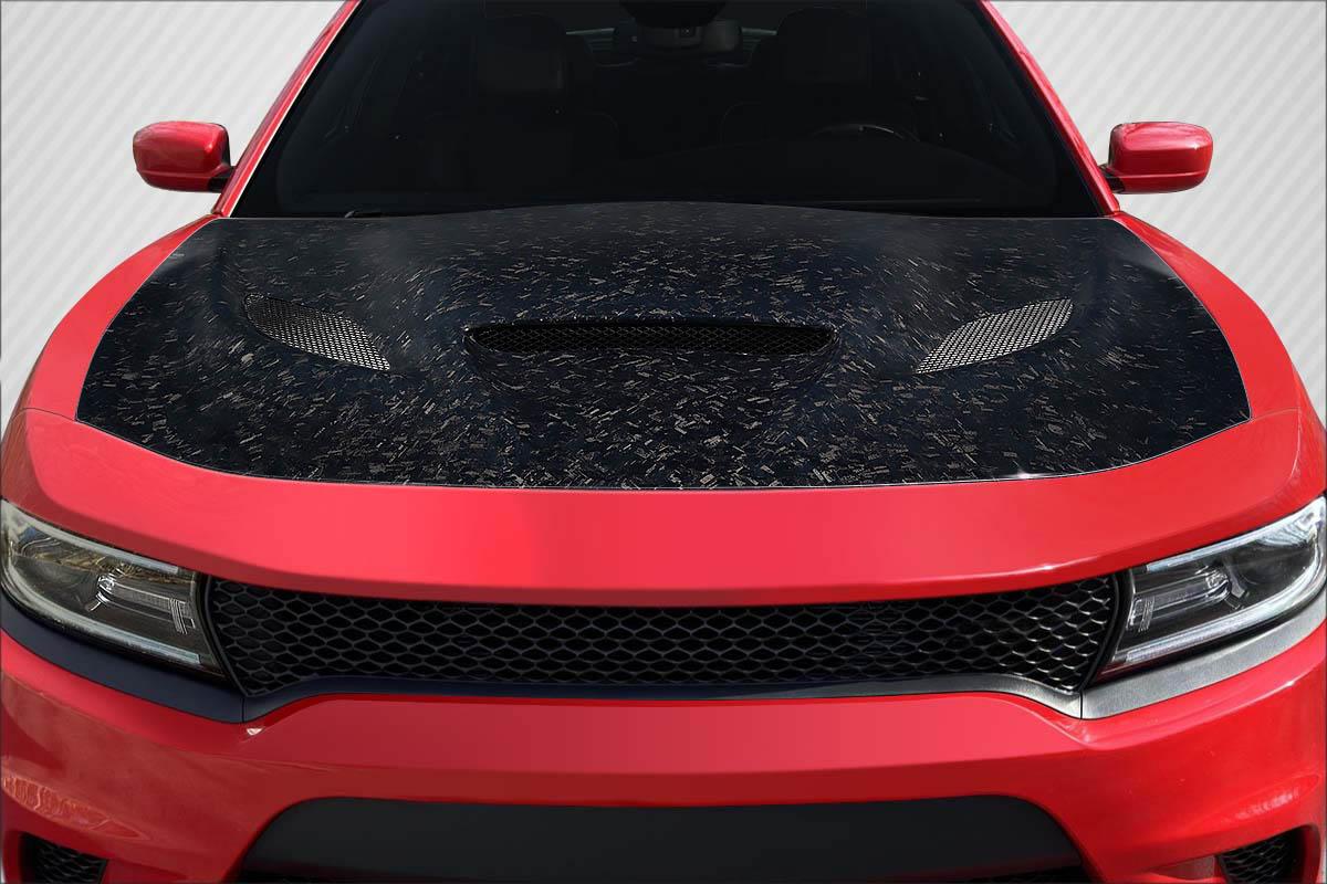 2015-2023 Dodge Charger Carbon Creations Hellcat Carbon Fiber Hood - Image 1