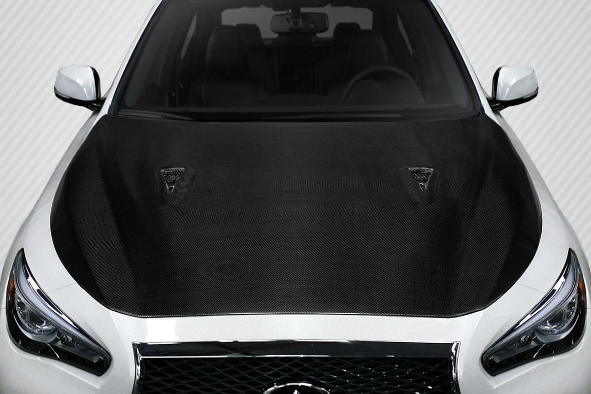 2014-2023 Infiniti Q50 Carbon Creations GTR Look Carbon Fiber Hood - Image 1