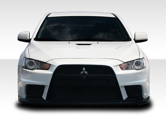 2017 Mitsubishi Lancer  Fiberglass+ Front Bumper Body Kit - 2008-2017 Mitsubishi Lancer Duraflex Evo X Look Front Bumper Cover - 1 Piece