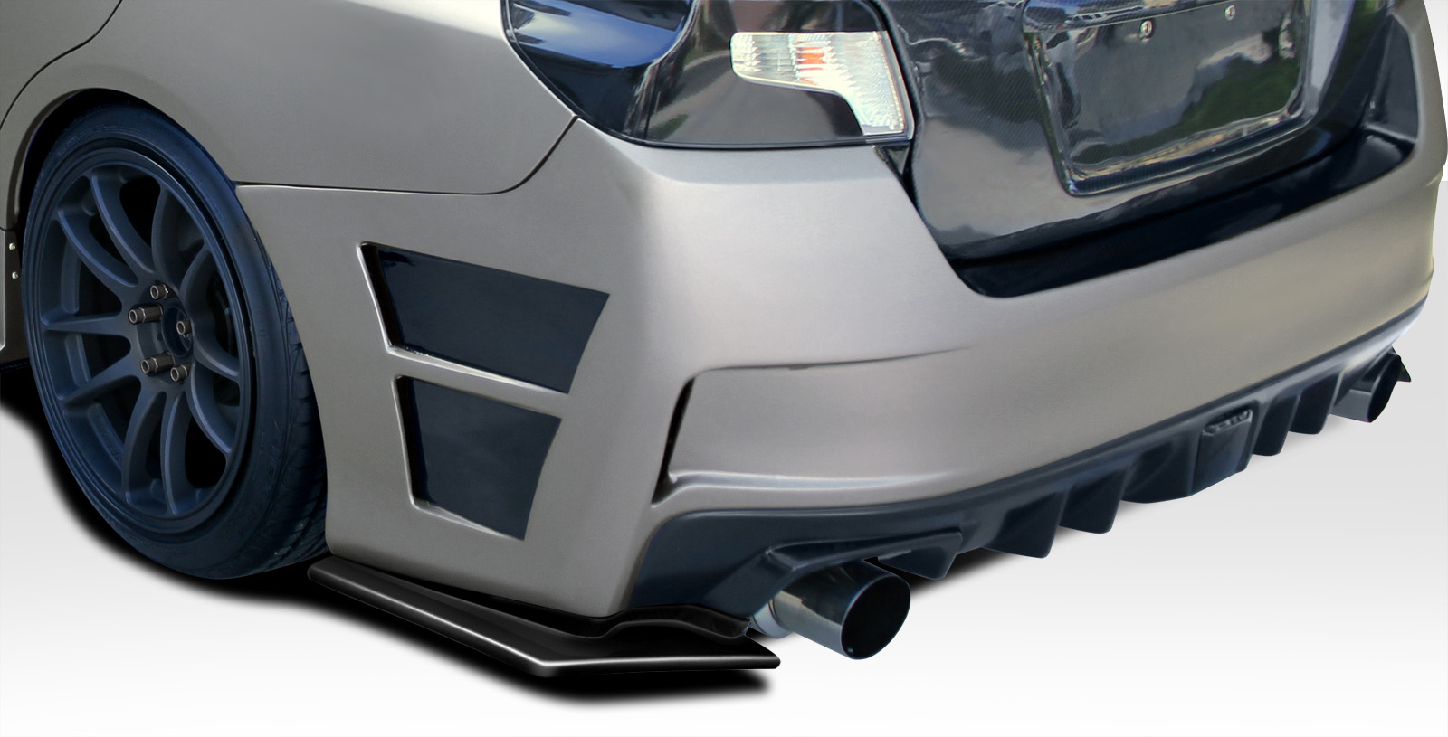 Fiberglass+ Rear Lip-Add On Body Kit for 2015 Subaru WRX   - 2015-2019 Subaru WRX Duraflex NBR Concept Rear Splitters - 2 Piece