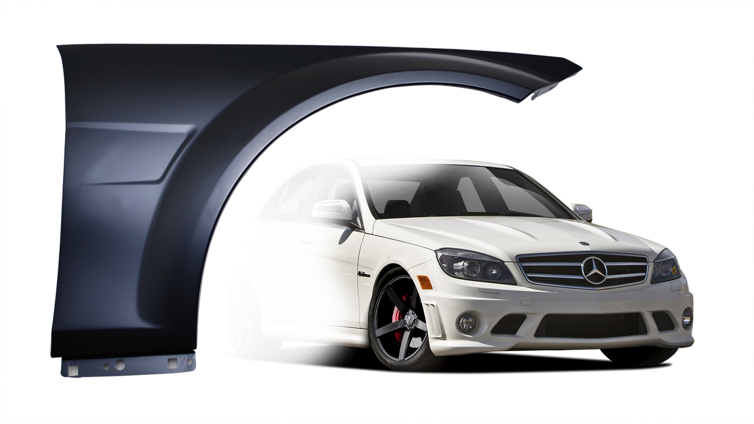 2008-2014 Mercedes C Class W204 Vaero C63 Look Conversion Fenders - 2 Pieces