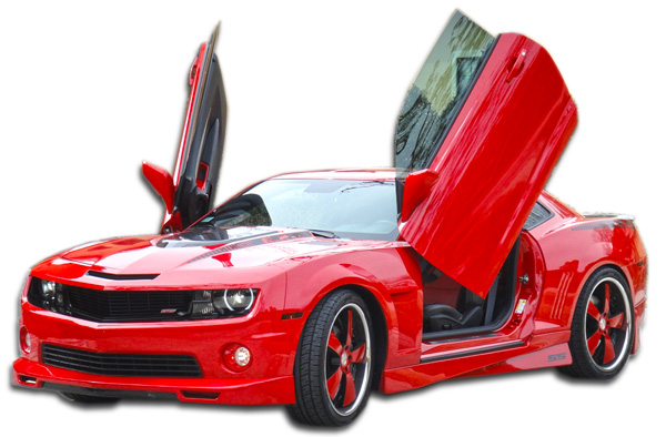 2010-2013 Chevrolet Camaro V8 Duraflex Racer Body Kit - 4 Piece - Includes Racer Front Lip Under Spoiler Air Dam (105982) Racer Side Skirts Rocker Panels (105983) Racer Rear Lip Under Spoiler Air Dam (105985)