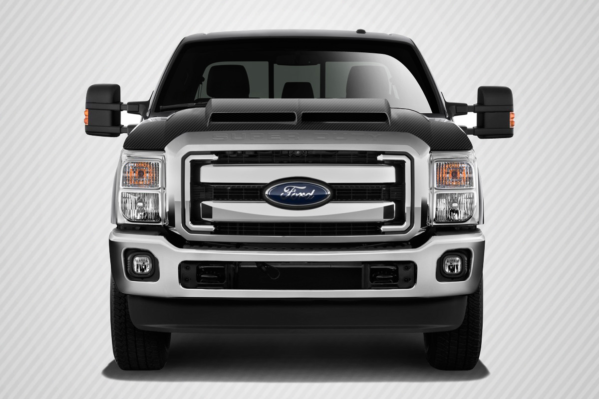 Carbon Fiber Hood Body Kit for 2011 Ford Super Duty   - 2011-2016 Ford Super Duty F250 F350 F450 Carbon Creations GT500 Hood - 1 Piece