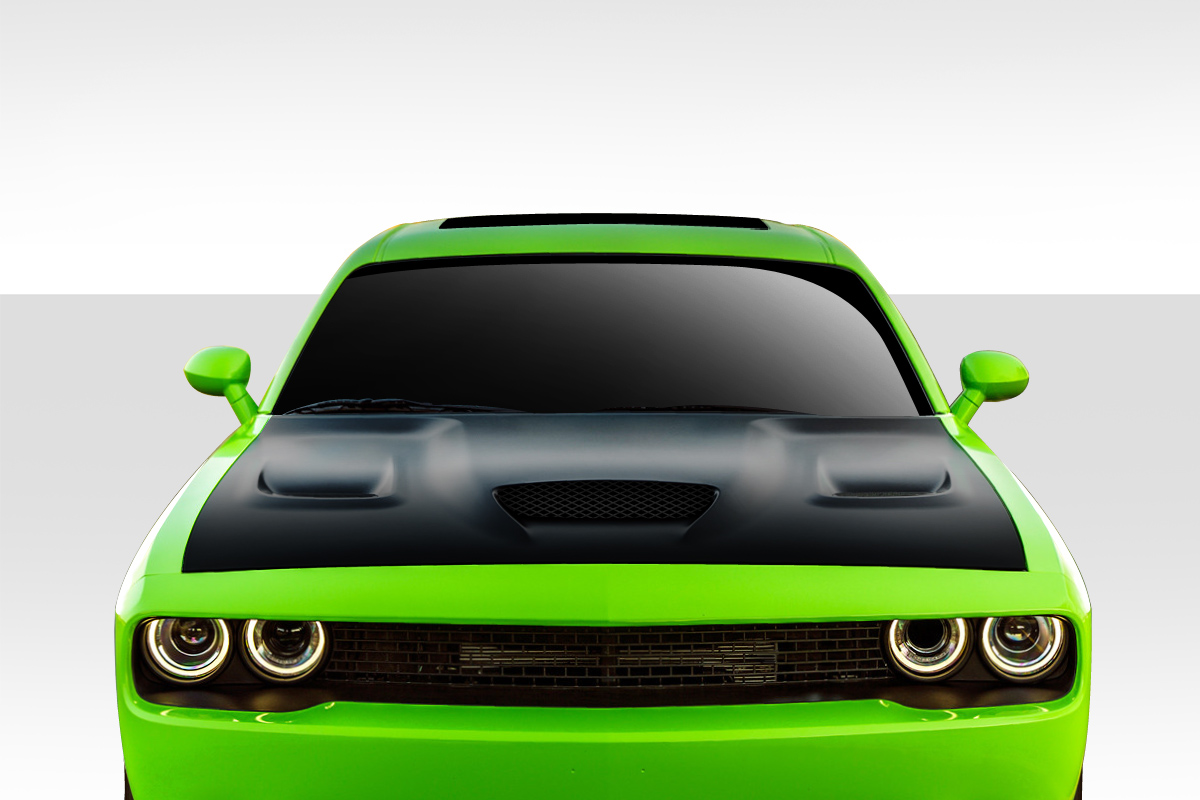 Fiberglass+ Hood Body Kit for 2008 Dodge Challenger   - 2008-2019 Dodge Challenger Duraflex Hellcat Look Hood - 1 Piece