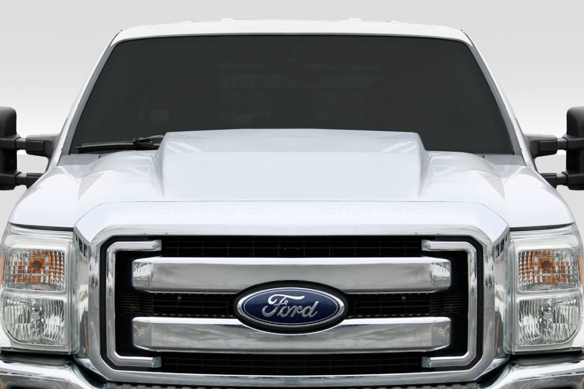 Fiberglass+ Hood Body Kit for 2011 Ford Super Duty   - 2011-2016 Ford Super Duty F250 F350 F450 Duraflex 3" Cowl Hood - 1 Piece