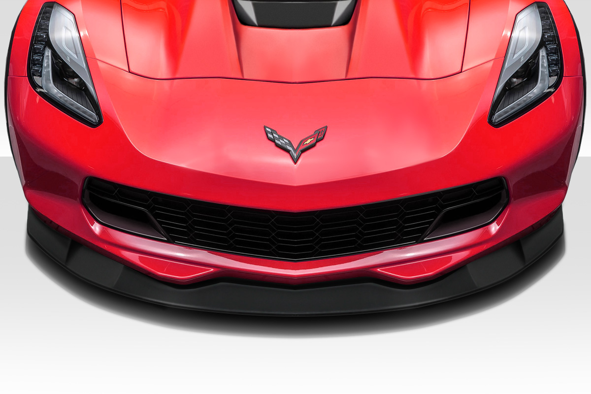 Fiberglass+ Front Lip-Add On Body Kit for 2014 Chevrolet Corvette   - 2014-2019 Chevrolet Corvette C7 Duraflex Thunderbolt Front Lip Under Air Dam Spoiler - 1 Piece