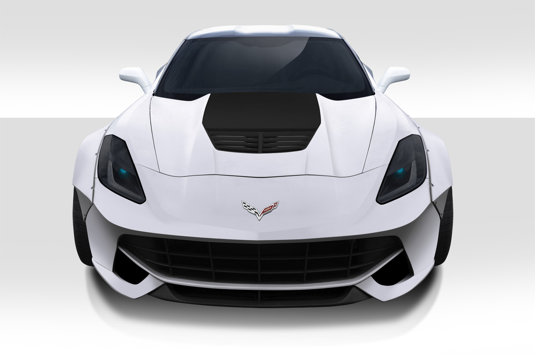 Fiberglass+ Hood Body Kit for 2014 Chevrolet Corvette   - 2014-2019 Chevrolet Corvette C7 Duraflex Z06 Look Hood- 1 Piece