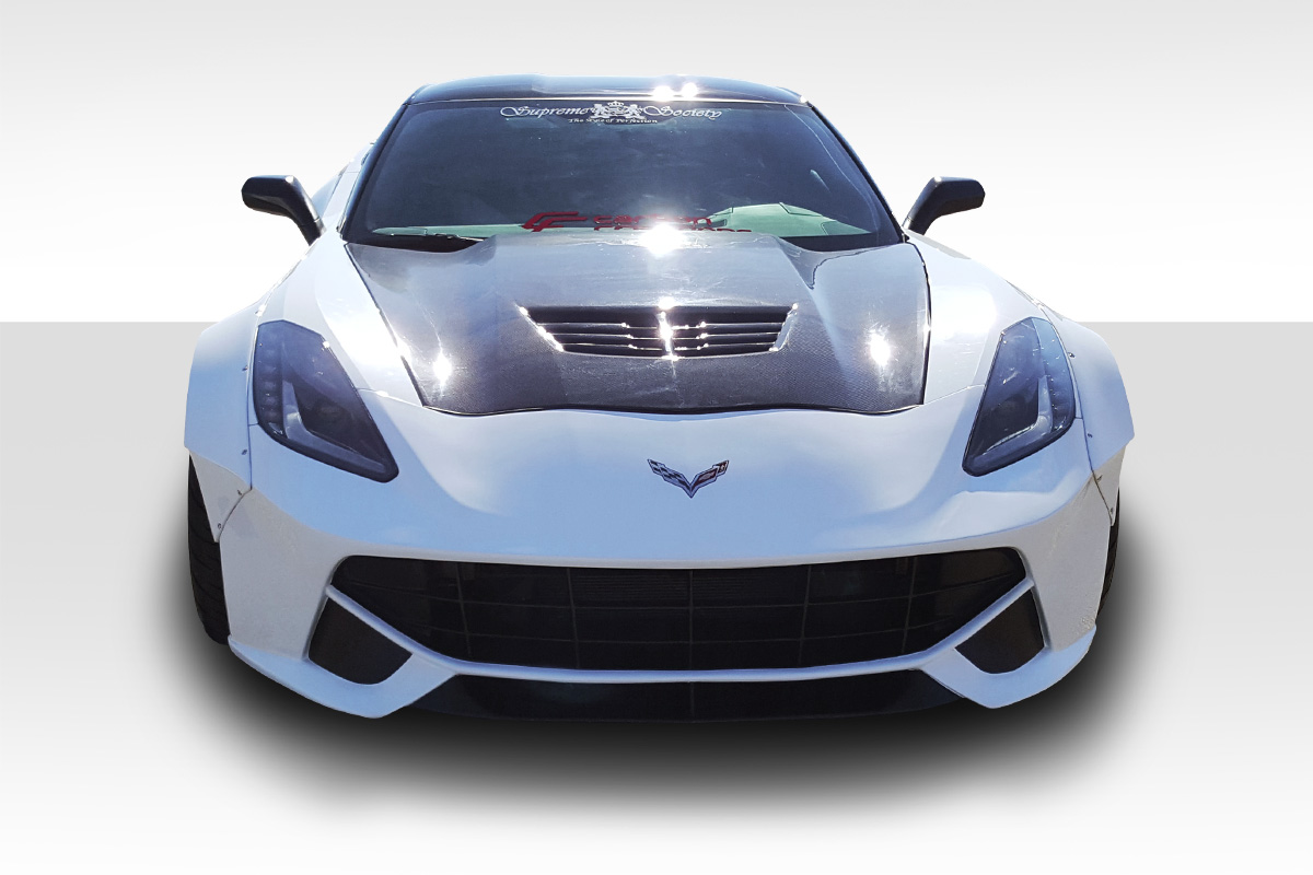 Fiberglass+ Front Bumper Body Kit for 2014 Chevrolet Corvette   - 2014-2019 Chevrolet Corvette C7 Duraflex Gran Veloce Front Bumper - 1 Piece