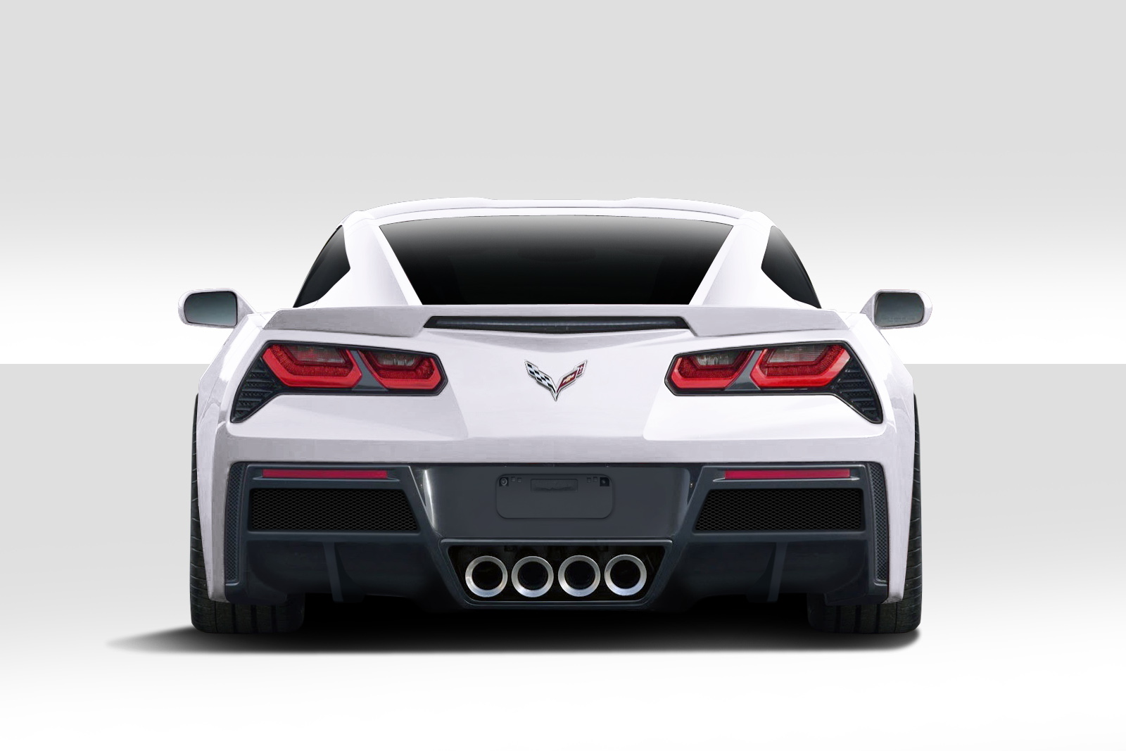 Fiberglass+ Rear Lip-Add On Body Kit for 2014 Chevrolet Corvette   - 2014-2019 Chevrolet Corvette C7 Duraflex Gran Veloce Rear Diffuser- 1 Piece