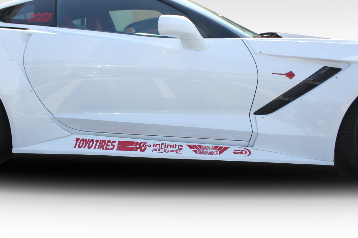 Fiberglass+ Sideskirts Body Kit for 2014 Chevrolet Corvette   - 2014-2019 Chevrolet Corvette C7 Duraflex Gran Veloce Wide Body Side Skirts- 2 Piece