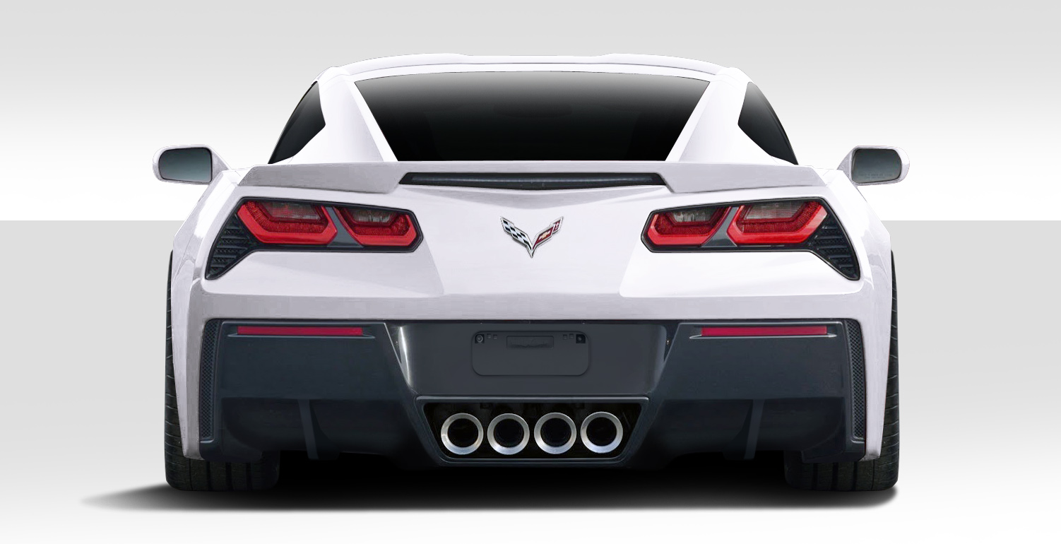 Fiberglass+ Rear Lip-Add On Body Kit for 2014 Chevrolet Corvette   - 2014-2019 Chevrolet Corvette C7 Duraflex GT Concept Rear Diffuser - 2 Piece