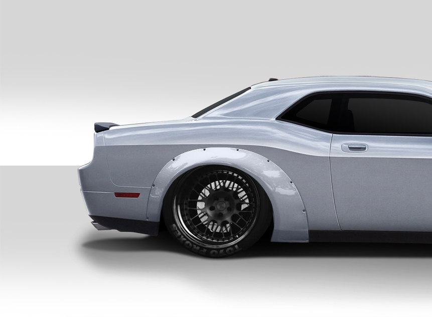 Fiberglass+ Fender Flare Body Kit for 2008 Dodge Challenger   - 2008-2019 Dodge Challenger Duraflex Novara Wide Body Rear Fender Flares - 2 Piece