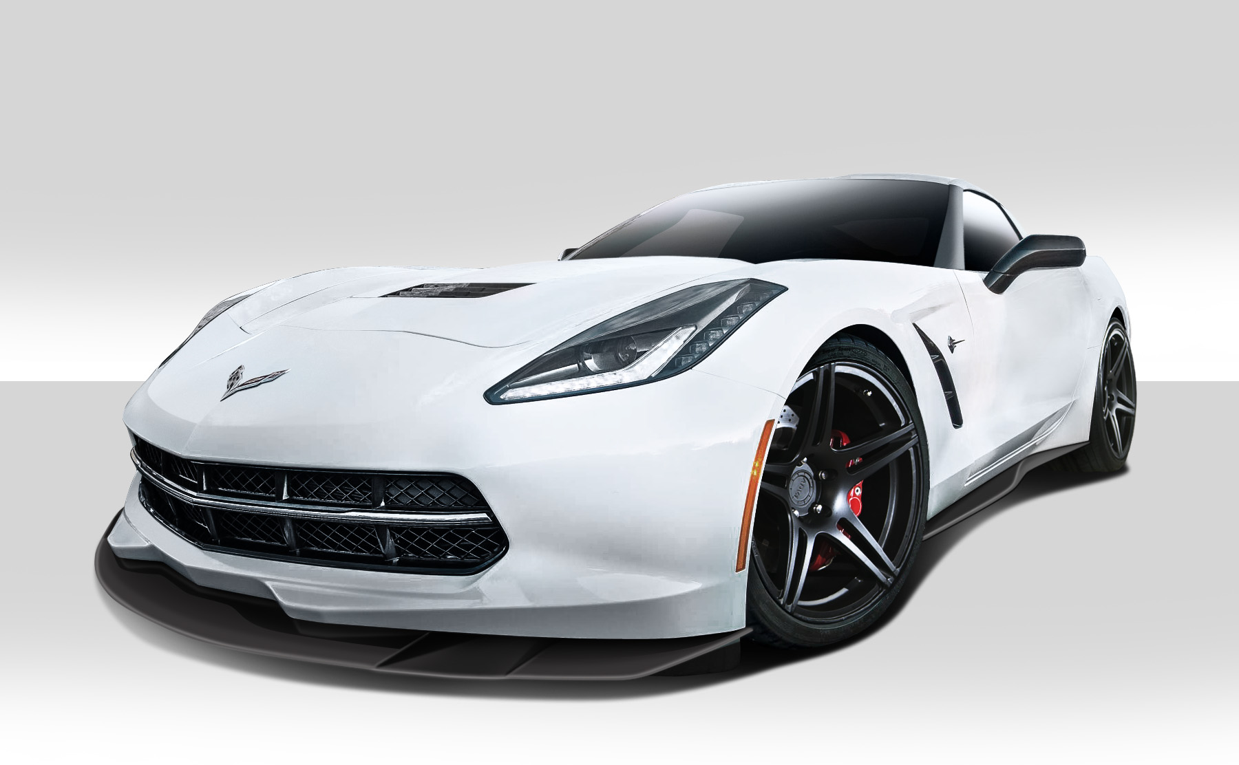 Fiberglass+ Kit Body Kit for 2014 Chevrolet Corvette   - 2014-2019 Chevrolet Corvette C7 Duraflex Thunderbolt Body Kit - 5 Piece - Includes Thunderbolt Front Lip Under Air Dam Spoiler (112363), Thunderbolt Side Splitters (112368), GT Concept Rear Diffuser (112436)