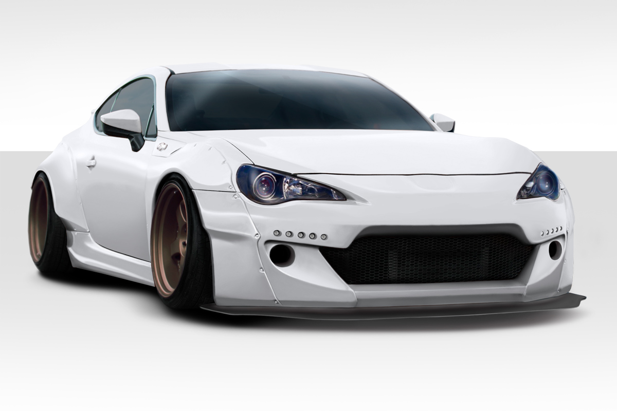 Fiberglass+ Kit Body Kit for 2013 Scion FRS 2DR  - 2013-2019 Scion FR-S Toyota 86 Subaru BRZ Duraflex GT500 V2 Kit - 14 Piece - Includes GT500 V2 Front Bumper (112640) GT500 V2 Front Splitter (112641) GT500 V2 Side Skirt Rocker Panels (112642) GT500 V2 Rear Diffuser (112643) GT500 V2 Front Fender Flares (