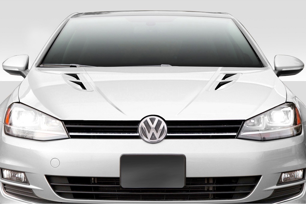 Fiberglass+ Hood Body Kit for 2015 Volkswagen Golf 0  - 2015-2019 Volkswagen Golf / GTI Duraflex K Design Hood - 1 Piece