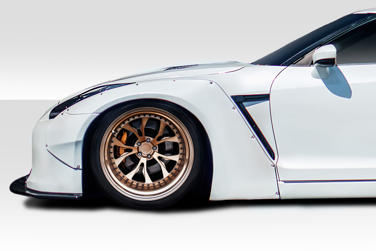 Fiberglass+ Fender Flare Body Kit for 2009 Nissan GTR 0  - 2009-2019 Nissan GT-R R35 Duraflex LBW Front Fender Flares - 4 Piece