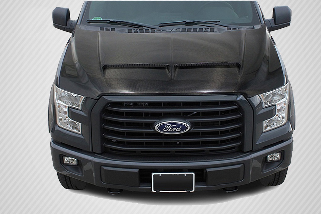 Carbon Fiber Hood Body Kit for 2015 Ford F150 0  - 2015-2019 Ford F-150 Carbon Creations GT500 Hood - 1 Piece
