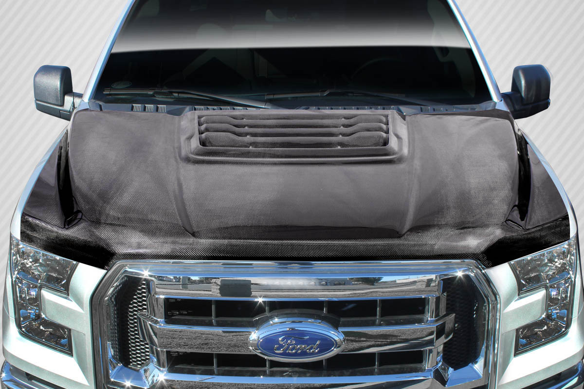 Carbon Fiber Hood Body Kit for 2015 Ford F150 0  - 2015-2019 Ford F-150 Carbon Creations Raptor Look Hood - 1 Piece