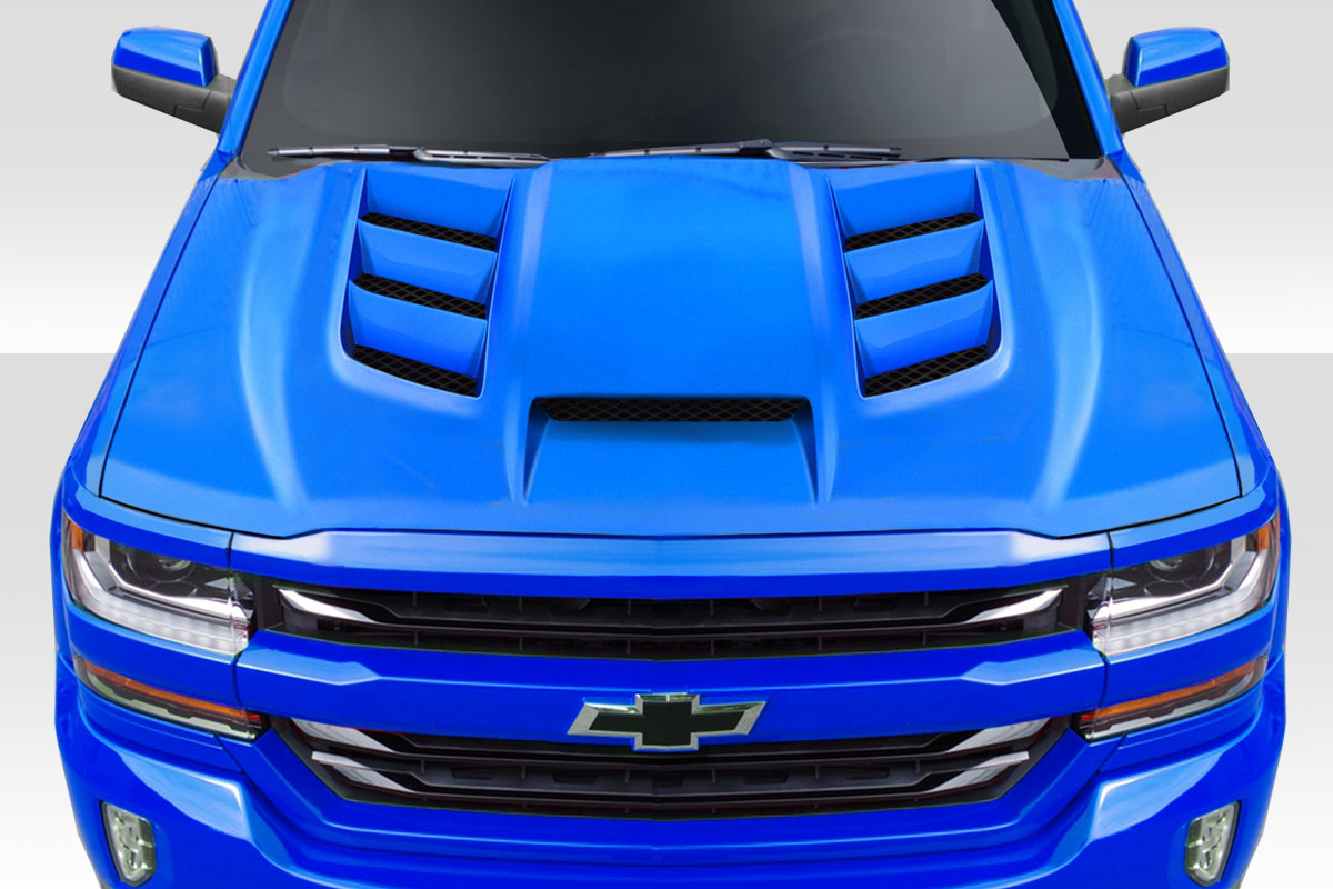 Fiberglass+ Hood Body Kit for 2018 Chevrolet Silverado 0  - 2016-2018 Chevrolet Silverado Duraflex Viper Look Hood - 1 Piece