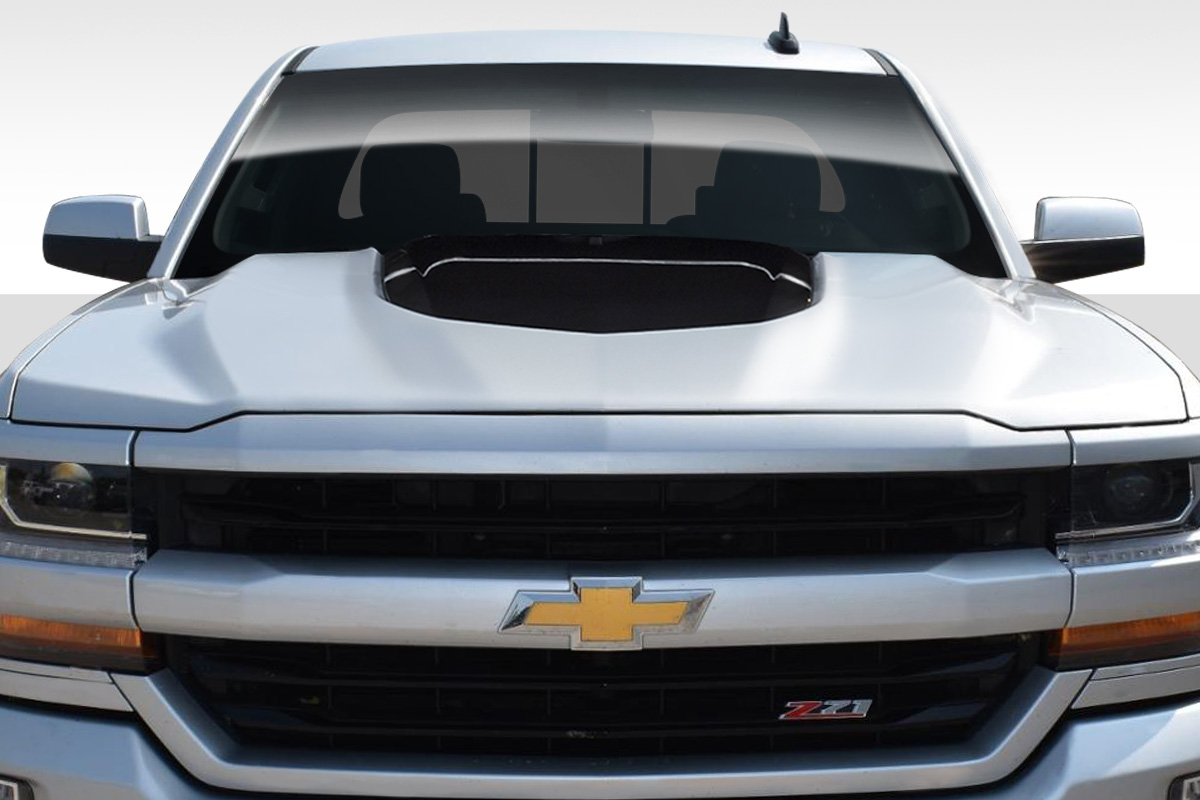 Fiberglass+ Hood Body Kit for 2017 Chevrolet Silverado 0  - 2016-2018 Chevrolet Silverado Duraflex ZL1 V2 Look Hood - 1 Piece