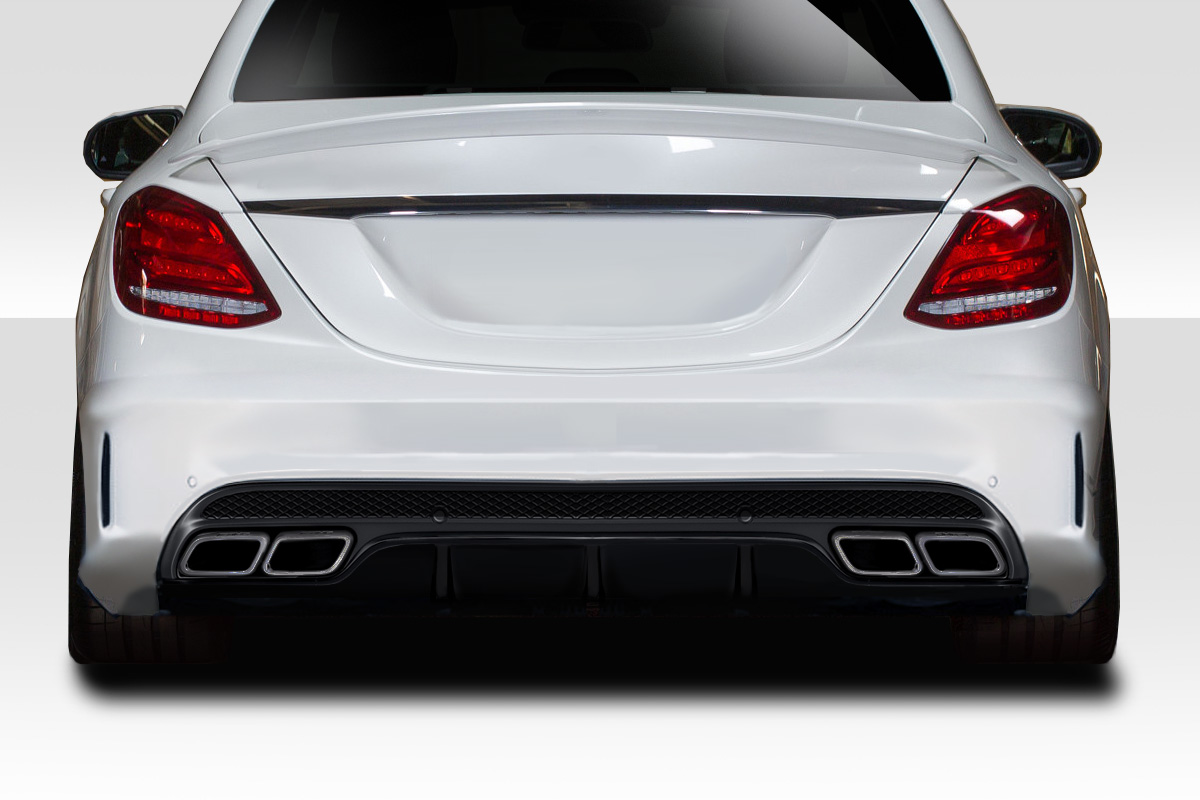 Fiberglass+ Rear Lip-Add On Body Kit for 2015 Mercedes C Class   - 2015-2019 Mercedes C Class W205 Duraflex C63 Look Rear Diffuser - 1 Piece ( For AMG Bumper only)