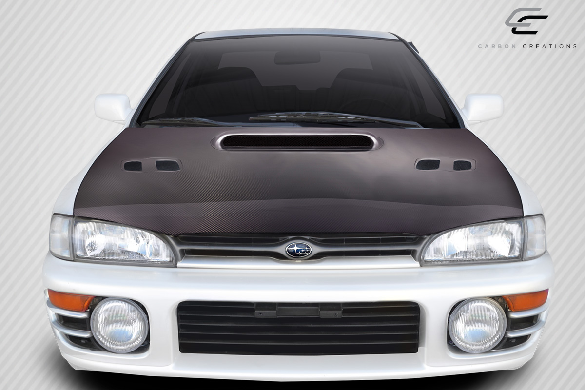 1994 Subaru Impreza 0 Carbon Fiber Hood Body Kit - 1993-2001 Subaru Impreza Carbon Creations STI Look Hood - 1 Piece